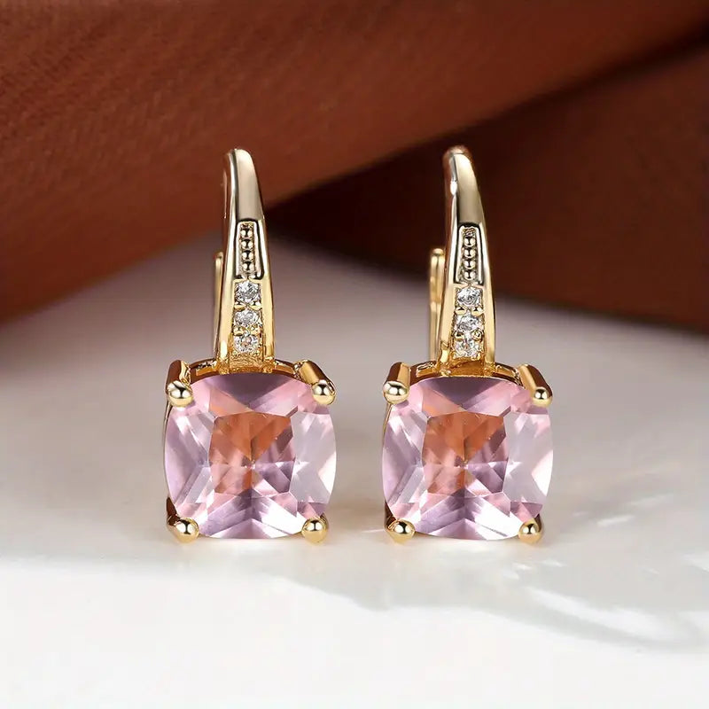 Mystic Stone Hoop Earrings | Gold