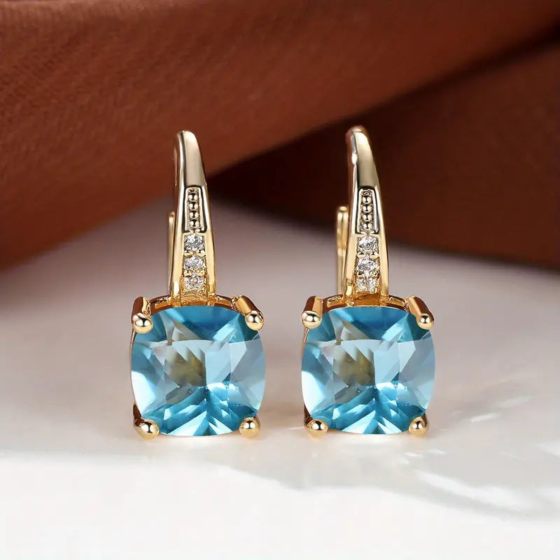Mystic Stone Hoop Earrings | Gold