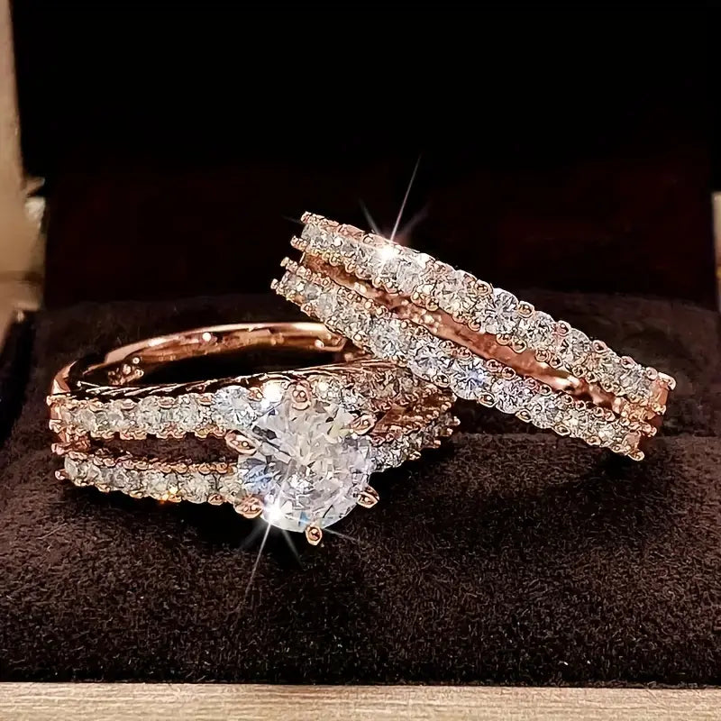 Eternal Radiance Ring Set | White Gold