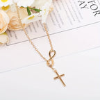 Eternal Cross Pendant Necklace | White Gold