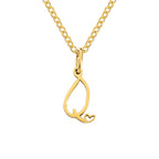 Heart Initial Necklace | Gold