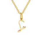 Heart Initial Necklace | Gold