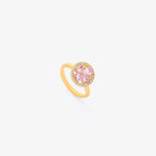 Pink Heart Bloom Spinning Ring | Gold