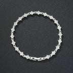 Classic Cluster Tennis Bracelet | White Gold